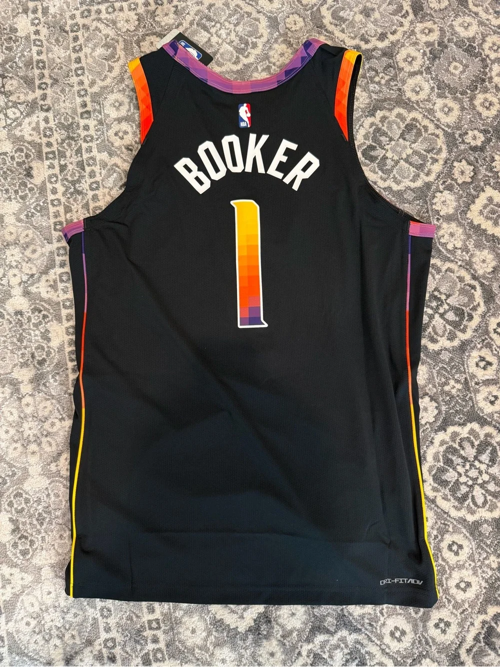 Devin Booker Phoenix Suns Jordan Authentic Jersey Black Size 52